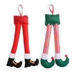 Maxbell Christmas Elf Santa Claus Legs Ornament for Festival Party Accessories green