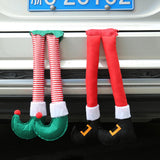 Maxbell Christmas Elf Santa Claus Legs Ornament for Festival Party Accessories green