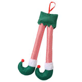 Maxbell Christmas Elf Santa Claus Legs Ornament for Festival Party Accessories green