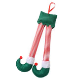 Maxbell Christmas Elf Santa Claus Legs Ornament for Festival Party Accessories green