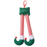 Maxbell Christmas Elf Santa Claus Legs Ornament for Festival Party Accessories green