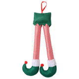 Maxbell Christmas Elf Santa Claus Legs Ornament for Festival Party Accessories green