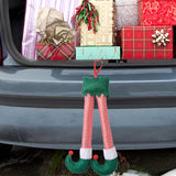 Maxbell Christmas Elf Santa Claus Legs Ornament for Festival Party Accessories green