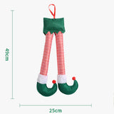 Maxbell Christmas Elf Santa Claus Legs Ornament for Festival Party Accessories green