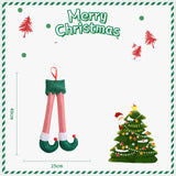 Maxbell Christmas Elf Santa Claus Legs Ornament for Festival Party Accessories green