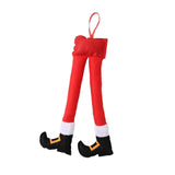 Maxbell Christmas Elf Santa Claus Legs Ornament for Festival Party Accessories red