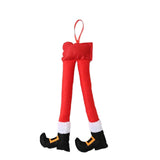 Maxbell Christmas Elf Santa Claus Legs Ornament for Festival Party Accessories red