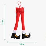 Maxbell Christmas Elf Santa Claus Legs Ornament for Festival Party Accessories red