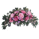 Maxbell Silk Wedding Arch Flowers Decorative Floral Swag for Garden Party