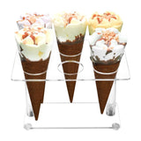 Maxbell 6 Holes Ice Cream Cone Display Stand Transparent Easily Install Durable