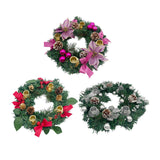 Maxbell 12inch Christmas Advent Wreath with Candle Holder for Church Christmas Pink