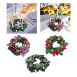 Maxbell 12inch Christmas Advent Wreath with Candle Holder for Church Christmas Pink