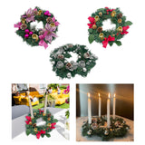 Maxbell 12inch Christmas Advent Wreath with Candle Holder for Church Christmas Pink