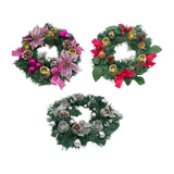 Maxbell 12inch Christmas Advent Wreath with Candle Holder for Church Christmas Pink