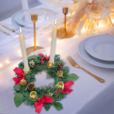 Maxbell 12inch Christmas Advent Wreath with Candle Holder for Church Christmas Red