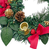 Maxbell 12inch Christmas Advent Wreath with Candle Holder for Church Christmas Red