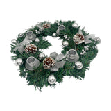 Maxbell 12inch Christmas Advent Wreath with Candle Holder for Church Christmas Argent