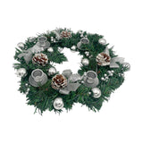 Maxbell 12inch Christmas Advent Wreath with Candle Holder for Church Christmas Argent