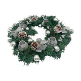 Maxbell 12inch Christmas Advent Wreath with Candle Holder for Church Christmas Argent