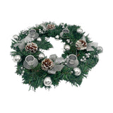 Maxbell 12inch Christmas Advent Wreath with Candle Holder for Church Christmas Argent