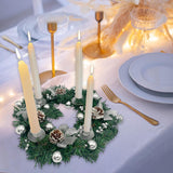 Maxbell 12inch Christmas Advent Wreath with Candle Holder for Church Christmas Argent