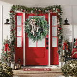 Maxbell Artificial Flower Wreath Christmas Garland Hanging for Door Decoration