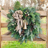 Maxbell Artificial Flower Wreath Christmas Garland Hanging for Door Decoration