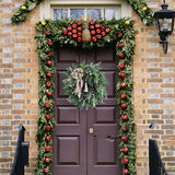 Maxbell Artificial Flower Wreath Christmas Garland Hanging for Door Decoration