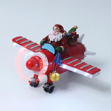 Maxbell Light up Santa Flying Plane Decoration for New Year Holiday Home Decor