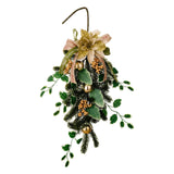 Maxbell Christmas Flower Wreath Ornament 20inch for Celebration Holiday