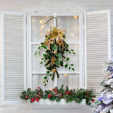 Maxbell Christmas Flower Wreath Ornament 20inch for Celebration Holiday