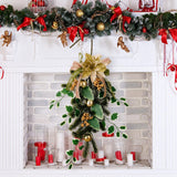 Maxbell Christmas Flower Wreath Ornament 20inch for Celebration Holiday