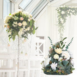 Maxbell flowers Ball Roses Heads Silk Decorations for Centerpieces Wedding Champagne