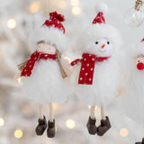 Maxbell Xmas Tree Hanging Pendant Tiny Home Decor for Holiday Outdoor Indoor Door Snowman