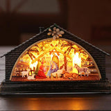 Maxbell Christmas Lantern Night Light House Nativity Scene for Holiday Party Bedroom