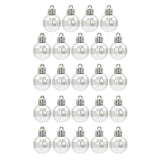 Maxbell 24 Pieces Christmas Balls Rustic Ball Ornament for Party Decor Argent