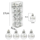Maxbell 24 Pieces Christmas Balls Rustic Ball Ornament for Party Decor Argent