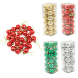 Maxbell 24 Pieces Christmas Balls Rustic Ball Ornament for Party Decor Argent