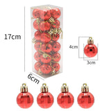 Maxbell 24 Pieces Christmas Balls Rustic Ball Ornament for Party Decor Red