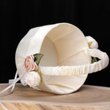 Maxbell Maxbell Wedding Flower Girl Basket Ribbon white Photography Accs Multi Use