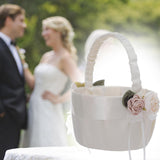 Maxbell Maxbell Wedding Flower Girl Basket Ribbon white Photography Accs Multi Use