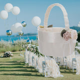 Maxbell Maxbell Wedding Flower Girl Basket Ribbon white Photography Accs Multi Use