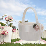 Maxbell Maxbell Wedding Flower Girl Basket Ribbon white Photography Accs Multi Use