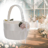 Maxbell Maxbell Wedding Flower Girl Basket Ribbon white Photography Accs Multi Use