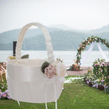 Maxbell Maxbell Wedding Flower Girl Basket Ribbon white Photography Accs Multi Use