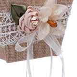 Maxbell Maxbell Burlap Flower Girl Basket Lace Satin Rustic for Festival Ceremony Parties