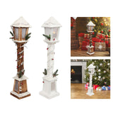 Maxbell LED Lamppost Christmas Decoration 16Cmx85cm for Farmhouse Winter Brown