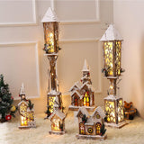 Maxbell Snow House LED Light up Building Tabletop Decoration for Holiday Party Style A