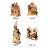 Maxbell Snow House LED Light up Building Tabletop Decoration for Holiday Party Style A