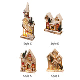 Maxbell Snow House LED Light up Building Tabletop Decoration for Holiday Party Style A